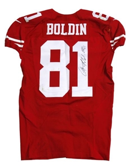 2014 Anquan Boldin San Francisco 49ers Game Worn and Signed Home Jersey From November 23rd Game vs Washington (Boldin Foundation LOA)